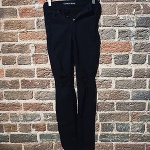 Black Denim Distressed Jeans